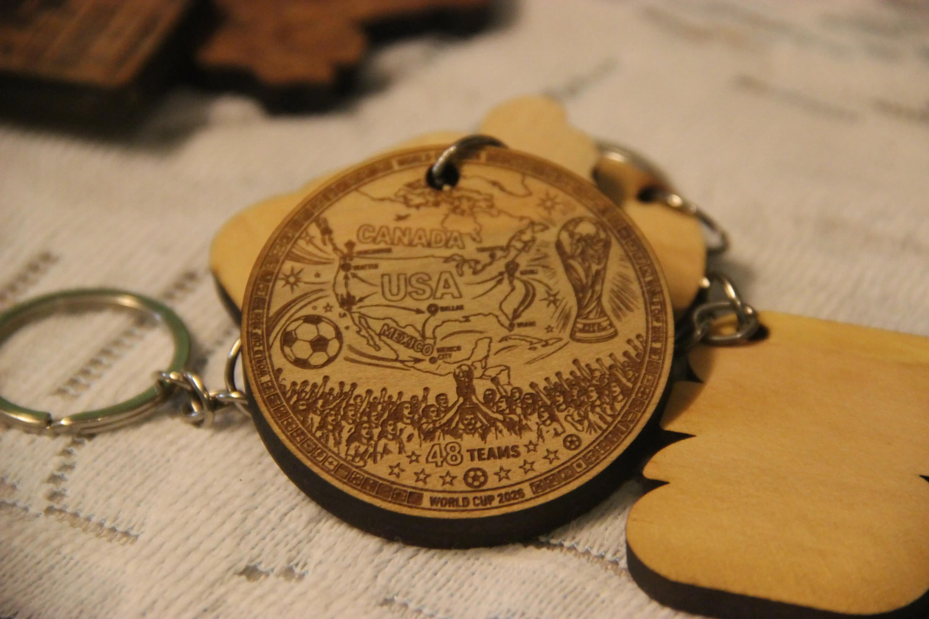 Worldcup 48 teams keyring main engraved preview image